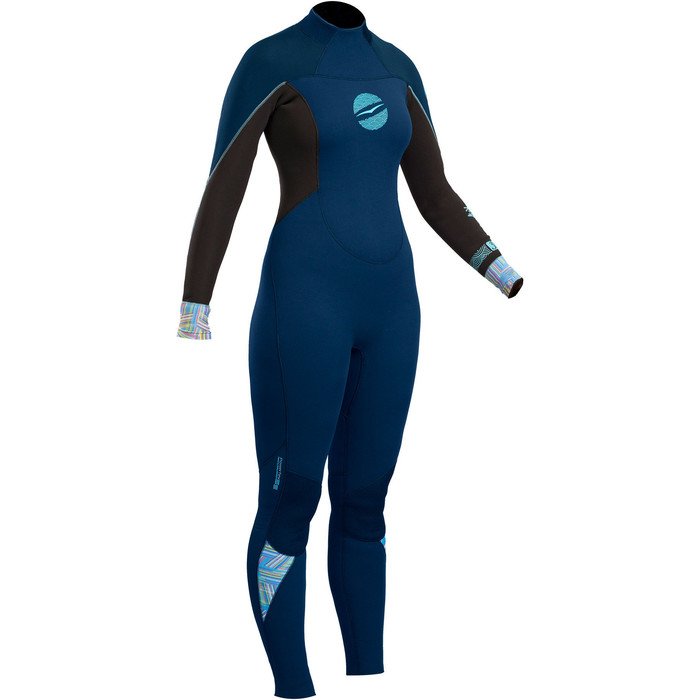 2019 Gul Response Womens 4/3mm GBS Back Zip Wetsuit Navy / Black RE1248-B4