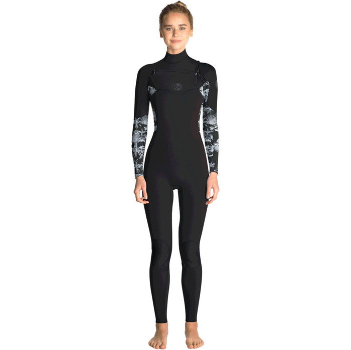 2019 Traje De Neopreno Rip Curl Flashbomb 5/3mm Mujer Con Chest Zip Negro / Gris Wst7gs