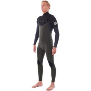 2021 Rip Curl Mens Dawn Patrol Warmth 4/3mm Chest Zip Wetsuit WSM9CM - Dark Green