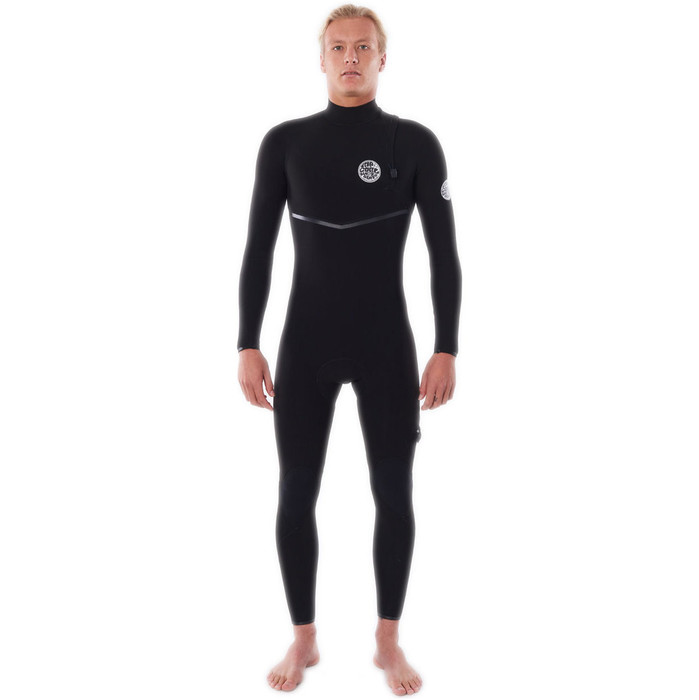 2023 Rip Curl Hombres E-Bomb 4/3mm Zip Free Neopreno WSMYQE - Black