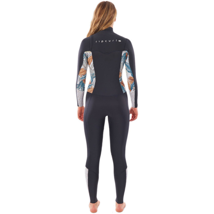 2021 Rip Curl Mujer Dawn Patrol 4/3mm Chest Zip Neopreno WSM9BS - Charcoal Grey