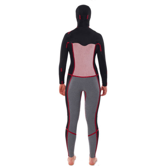 2023 Rip Curl Mujer Dawn Patrol 5/4mm Chest Zip Con Capucha Neopreno WSMYHW - Black