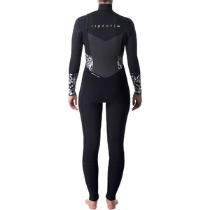 Traje De Neopreno Rip Curl Flashbomb 5/3mm Chest Zip Mujer Negro / Blanco Wsm7gs