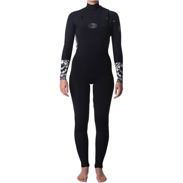 Traje De Neopreno Rip Curl Flashbomb 5/3mm Chest Zip Mujer Negro / Blanco Wsm7gs