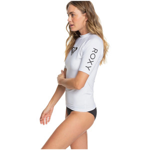 2020 Roxy Womens Whole Hearted Short Sleeve Rash Vest ERJWR03409 - White