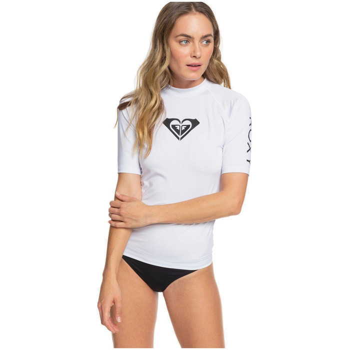 2020 Lycra Vest Manga Corta De Corazn Entero Para Mujer Roxy Erjwr03409 - Blanco