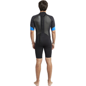 2020 Billabong De Los Hombres Intruder 2mm Back Zip Shorty Wetsuit S42m21 Negro / Azul