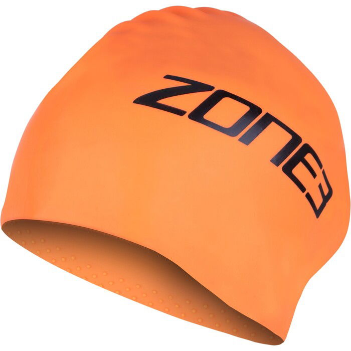 2024 ZONE3 Long Hair Swim Cap SA24LHCAP113 - Hi-Vis Orange