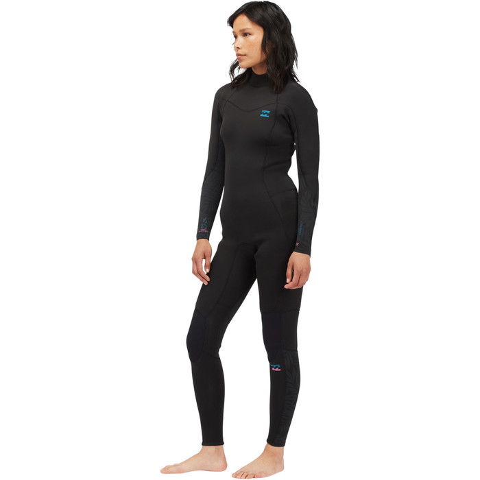 Billabong Womens Synergy 3/2mm GBS Back Zip Wetsuit C43G52 - Black Palms