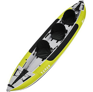 2024 Z-Pro Tango 3 Man Inflatable Kayak, Paddle & Pump Package TA300 GREEN