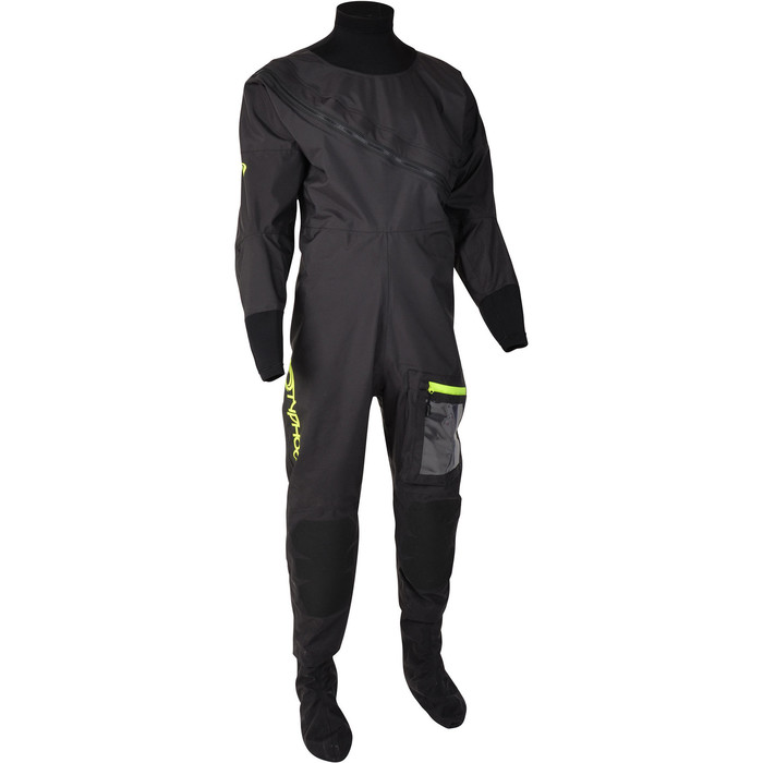 2024 Typhoon Mens Ezeedon 4 Front Zip Drysuit & Free Underfleece 100174 - Black