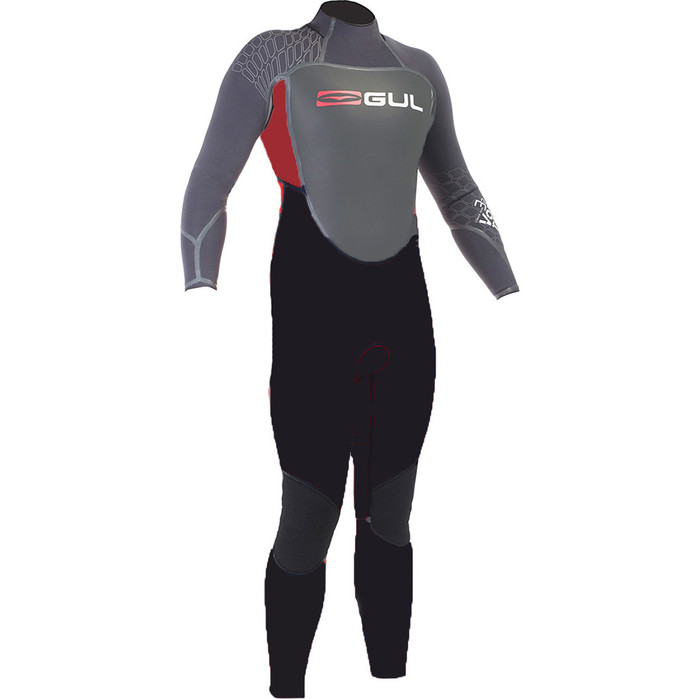 Gul Vortex 3/2mm Back Zip Wetsuit Graphite / Grey / Red VX1228