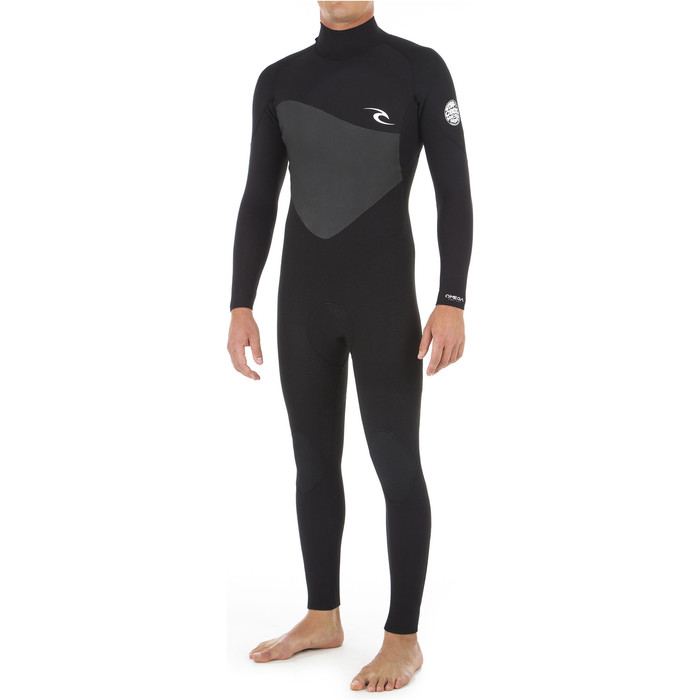 2019 Rip Curl Mens Omega 3/2mm Flatlock Back Zip Wetsuit Black WSM8KM