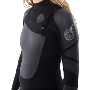 2021 Rip Curl Womens Flashbomb Heatseeker 4/3mm Chest Zip Wetsuit WSTYYW - Black