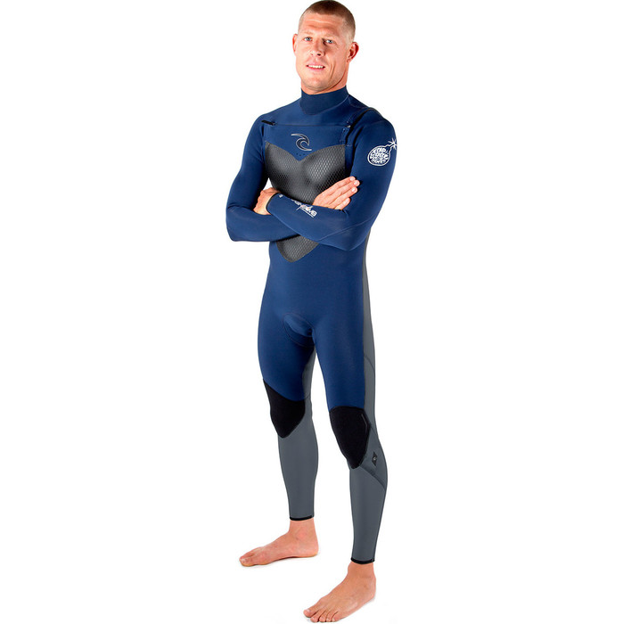 Rip Curl Flashbomb 5/3mm Chest Zip in Navy WSU4DF