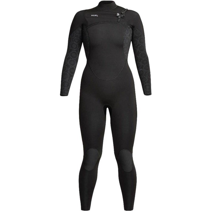 2020 Xcel Womens Comp 5/4mm Chest Zip Wetsuit WN54ZXC0 - Black / Flower