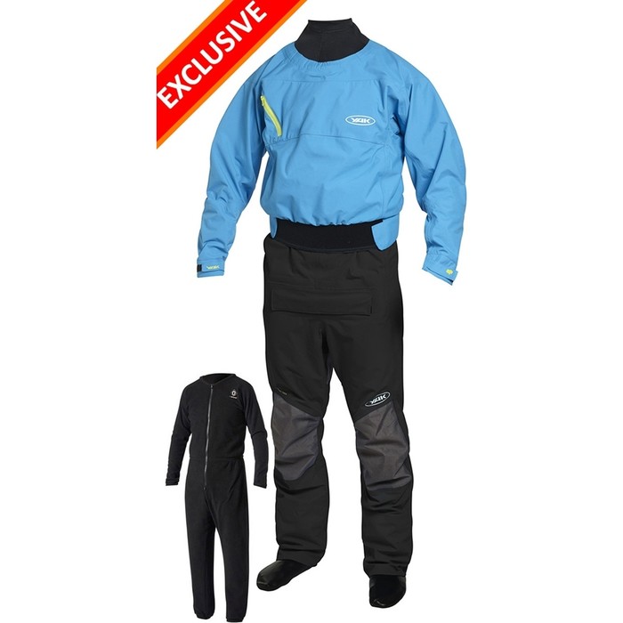 2019 Yak Vanguard Whitewater / Kayak Drysuit Inc Underfleece Azul / Negro 2734