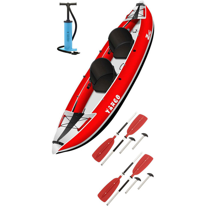 2024 Z-Pro Tango 200 1-2 Man Inflatable Kayak, Paddle & Pump Package TA200 RED