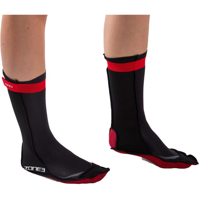 2023 Zona3 2mm Calcetines De Neopreno Na18unss - Negro / Rojo