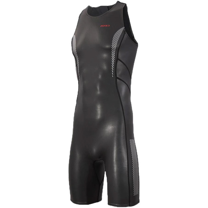 2023 Zone3 Hombres 1.5mm Neoprene Kneeskin Sin Mangas Shorty Neopreno NA18MKNE101 - Black / Red