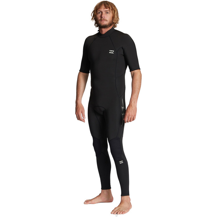 2024 Billabong Hombres Absolute 2mm Manga Corta Back Zip Neopreno ABYW300110 - Black