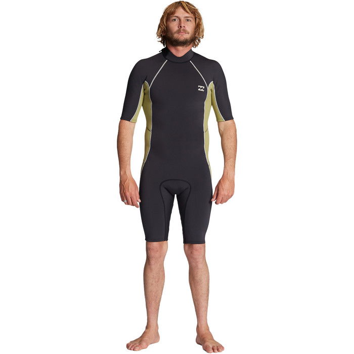 2023 Billabong Mens Absolute 2/2mm Back Zip Shorty Wetsuit ABYW500117 - Cactus