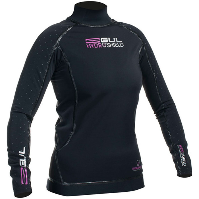 2019 Gul Womens Hydroshield Pro Waterproof Thermal Long Sleeve Top BLACK AC0095-A5