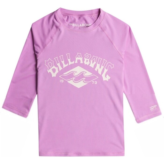 2024 Billabong Girls Surf Dayz UV50 Short Sleeve Rash Vest EBGWR03001 - Bright Orchid