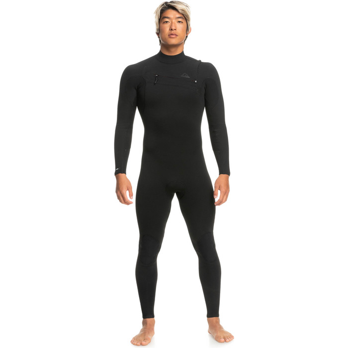 2024 Quiksilver Hombres Highline 3/2mm Chest Zip Neopreno EQYW103157 - Black