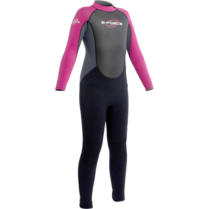 Gul G-Force JUNIOR 3 mm Flatlock Wetsuit negro / rosa oscuro GF1308