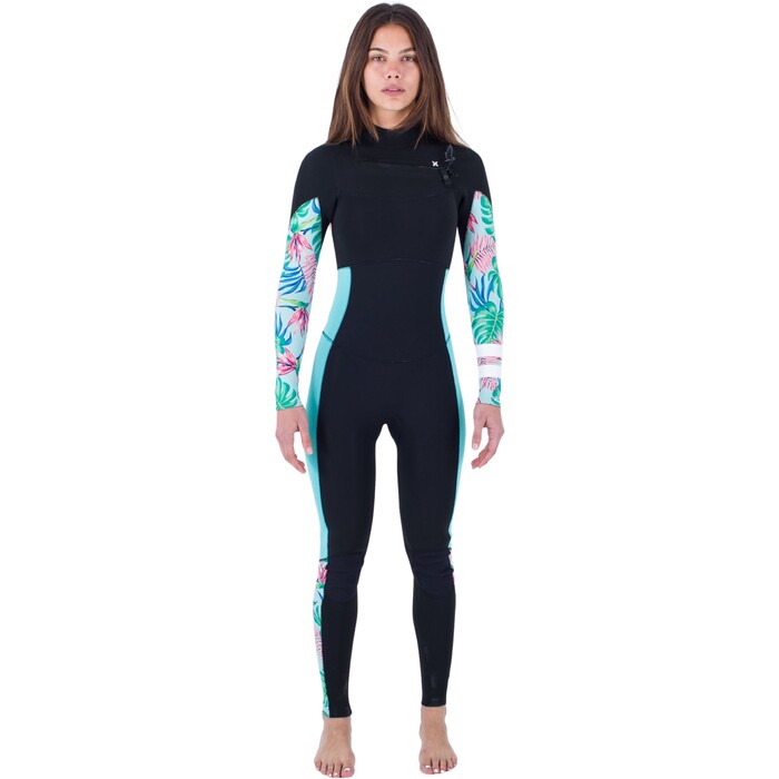 2024 Hurley Mujer Plus Printed 3/2mm Chest Zip Neopreno WFS0012322 - Java Tropical