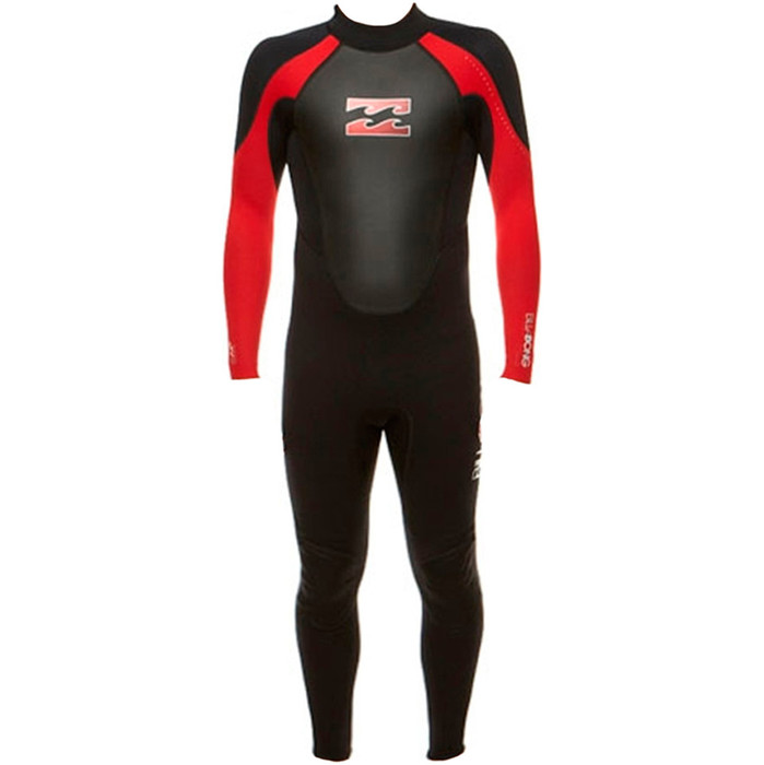 Traje De Neopreno Billabong Junior Intruder 3/2mm Flatlock Negro / Rojo S43b04