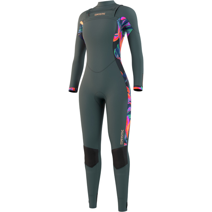 2021 Mystic Womens Dazzled 5/3mm Chest Zip Wetsuit 210078 - Dark Leaf