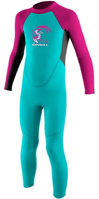 2026 ONeill Infantes Reactor 2mm Back Zip Neopreno 4868 - Aqua / Berry