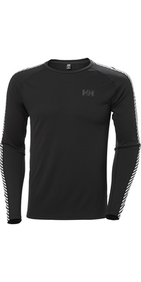 2025 Helly Hansen Hombres Lifa Active Camiseta Interior A Rayas Crew Top 49412 - Black