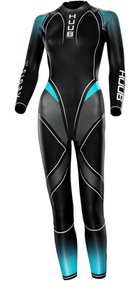 2025 Huub Womens Aegis X 3:3 Open Water Swimming Wetsuit AEGX33W - Black / Teal