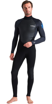 2026 C-Skins Hombres Element 3/2mm Back Zip Neopreno C-EL32STM - Black / Anthracite / Cyan