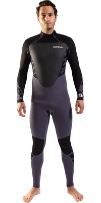 2025 Gul Hombres Response 3/2mm Gbs Back Zip Neopreno RE1231-C1 - Black / Grey