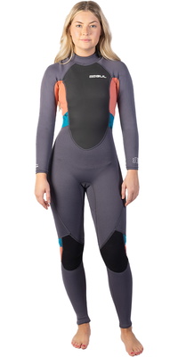 2025 Gul Mujer Response 3/2mm Back Zip Neopreno RE1319-C1 - Grey / Coral
