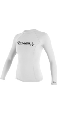 2026 ONeill Mujer Basic Skins Camiseta De Manga Larga Rash Tee 4340 - White