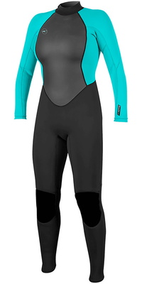 2025 ONeill Mujer Reactor II 3/2mm Back Zip Neopreno 5042 - Black / Aqua