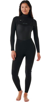 2025 Rip Curl Mujer Dawn Patrol 5/3mm Chest Zip Neopreno 14SWFS - Black