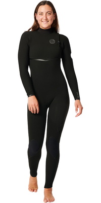 2025 Rip Curl Mujer E-Bomb 4/3mm Zip Free Neopreno 14KWFS - Black