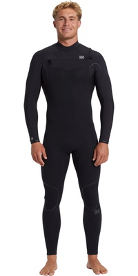 2026 Billabong Hombres Furnace Natural 4/3mm Chest Zip Neopreno ABYW100265 - Black