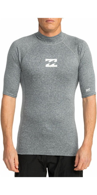 2026 Billabong Hombres Waves All Day UV50 Chaleco De Lycra De Manga Corta EBYWR00101 - Dark Grey Heather