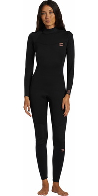 2025 Billabong Mujer Foil 4/3mm Back Zip Neopreno ABJW100185 - Black