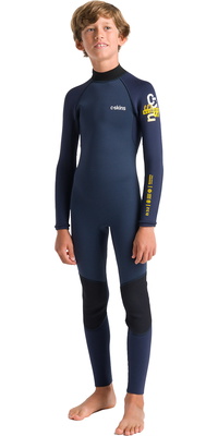 2026 C-Skins Junior NuWave Element 3/2mm Back Zip Neopreno C-NEL32STJ - Bluestone / Slate / Multi