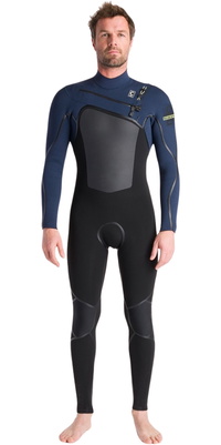 2025 C-Skins Hombres NuWave Wired 5/4mm Chest Zip Neopreno C-NWI54MCZ - Black / Bluestone X / Cool Green