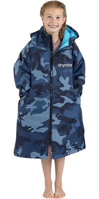 2026 Dryrobe Junior Advance Bata De Cambio De Manga Larga V3KSLSDA - Blue / Camuflaje