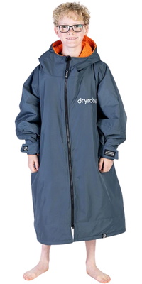 2026 Dryrobe Junior Advance Albornoz De Manga Larga V3KSLSDA - Gris Oscuro / Orange